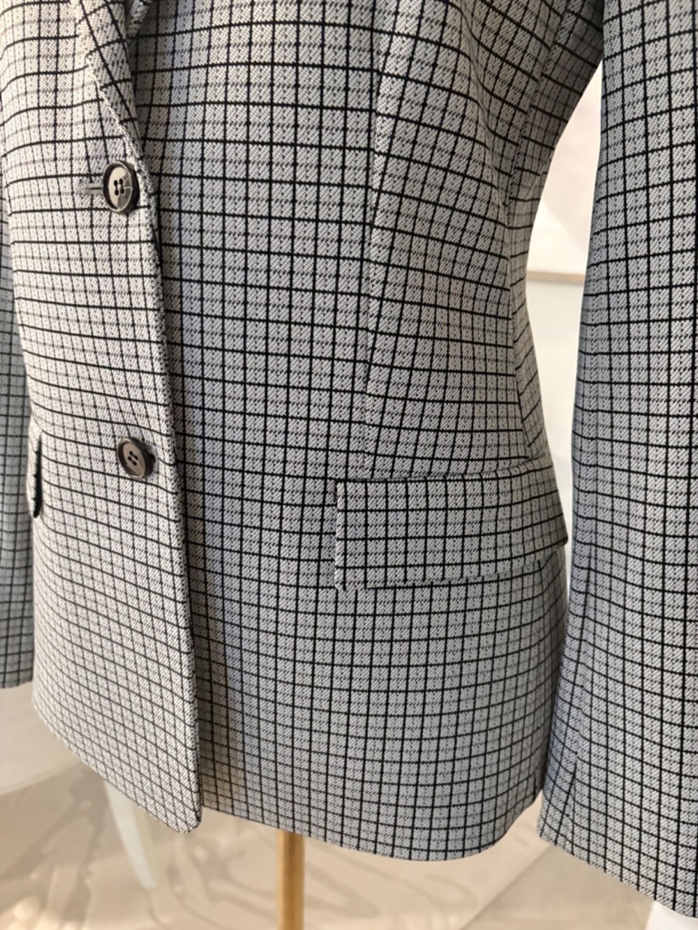NWT Theory Fog Multi Contrast Grid Blazer - Picture 7 of 7